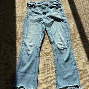 Mother Jeans Insider Step Crop Fray